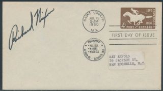 Richard Nixon Signature On Pony Express Cover Br4888