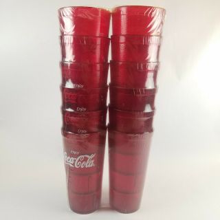 Coca - Cola Cups,  Red Plastic Tumbler 20 - Ounce Restaurant Grade,  12 Pack 6620