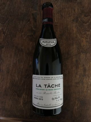 Drc La Tache Domaine De La Romanee Conti Empty Bottle 2012 Wine Burgundy