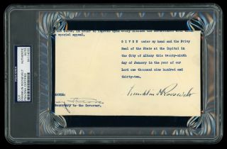 1932 President Franklin D.  Roosevelt Autographed Signed Document Cut Fdr Psa/dna
