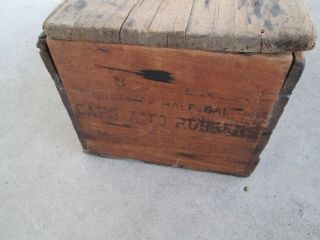 Antique Mason Jar Caps & Rubbers Wooden Box.  Boyd ' s Porcelain Lined 4