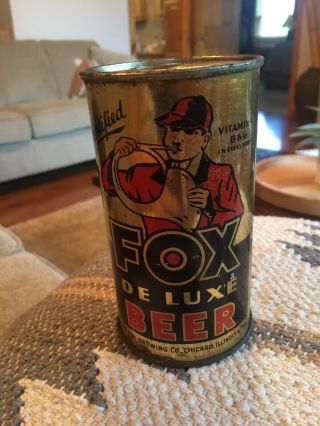 Fox De Luxe Beer 12 Oz.  Oi Irtp Flat Top - Peter Fox Brewing Co. ,  Chicago,  Il.