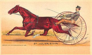 Clay & Richmond 1881 Buffalo Ny St.  Julien Harness Race Horse Tradecard