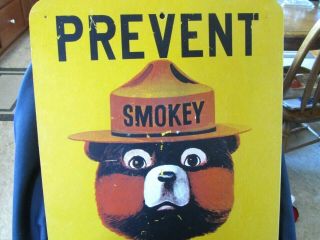VINTAGE SMOKEY THE BEAR PREVENT FOREST FIRES SIGN 1960s OR EARLIER 3