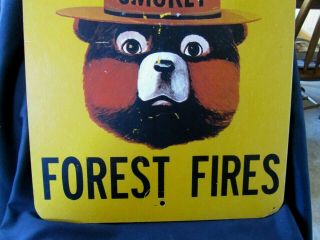 VINTAGE SMOKEY THE BEAR PREVENT FOREST FIRES SIGN 1960s OR EARLIER 4