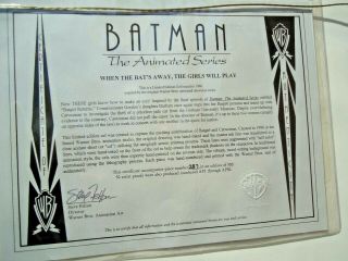 Batman The Animated Series Batgirl & Catwoman On Motorcycle WB LE Cartoon Cel 9