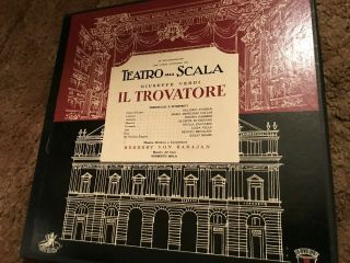 Teatro Alla Scala Giuseppe Verdi Il Trovatore 3 Lp Set Angel Maria Callas Nm,  L
