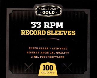 Pack / 100 Cbg 33 Rpm Record Album Poly Sleeves 12.  75 X 13 - Acid,  Archival