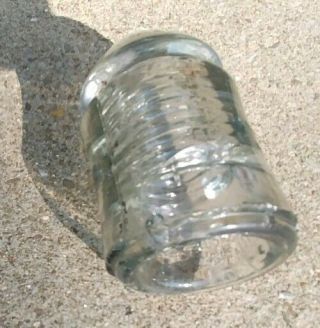 - W.  E.  MFG.  CO.  PATENT DEC 19 1871 W.  U.  Old Telegraph Glass Insulator 9
