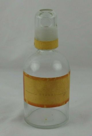 Vintage Ether Anestheia Medicine Bottle With Cap See