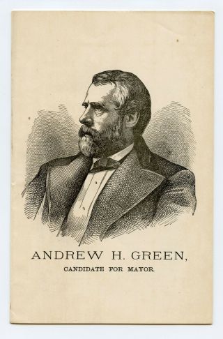 " Father Of York City " 1876 Booklet Andrew H Green Political Mayor Election