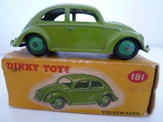 Vintage Dinky Toys 181 Volkswagen Beetle Oval Issued 1956 Green