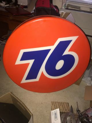 Union 76 Gas Station Sign Round Light Up 36 Inches