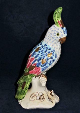 Chelsea House Porcelain Bird Figurine Port Royal Italy Cockatoo Cockatiel Parrot