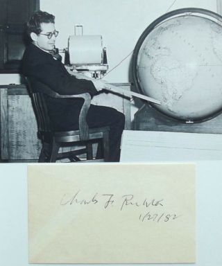 Charles Francis Richter - Inventor Of Richter Scale Earthquake Autograph