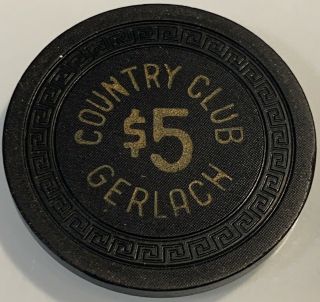 Country Club $5 Casino Chip Gerlach Nevada 3.  99