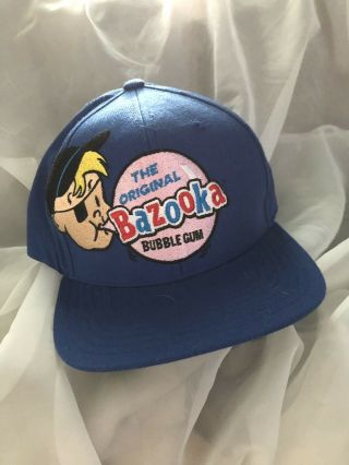 Bazooka Joe Bubble Gum Hat Blue With Embroidered Graphic Adjustable Back