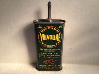 Vintage Valvoline Oil Can Handy Oiler Lead Top 3 Oz Rare Tin Texaco Mobil Mopar