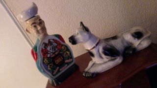 Jim Beam Collectable Whiskey Decanters.  1976 Great Dane And International Chili