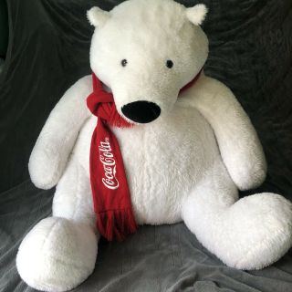 Coca Cola Polar Bear Large Huge Plush Stuffed Animal Giant 30 " Inch
