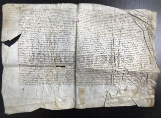 1482 France - 13 " X 18 " Oversized Antique French Manuscript Document On Vellum
