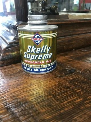 Vintage Skelly Supreme Household Oil Can - - Full Can