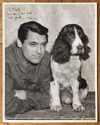 Great Portrait,  Actor Cary Grant Inscribed Photograph Hand Signed.  11x14