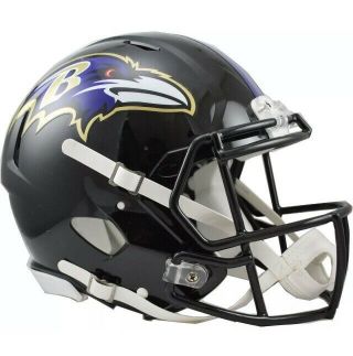 Baltimore Ravens Revolution Speed Full - Size Authentic Football Helmet W/ Bumper