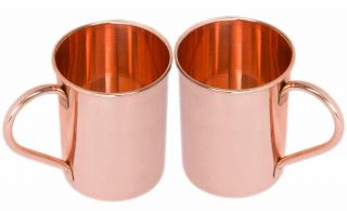 Classic Solid Copper Moscow Mule Mug Pure Copper No Lining Smooth Finish set of4 5