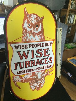 Old Wise Owl Furnaces Porcelain Sign 4