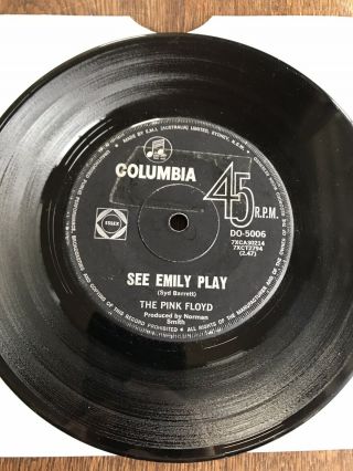 The Pink Floyd See Emily Play Rare Oz 7 " 45 Columbia