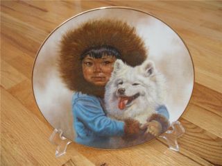 Rare Hard To Find Perillo Samoyed Dog Eskimo Child Snow Pals Ltd Ed Plate