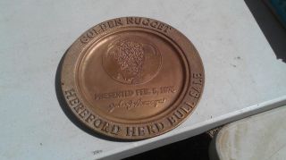 John Ascuaga Golden Nugget Hereford Herd Bull Feb 5,  1976 Metal Plate Reno 2