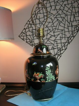 Rare Tiffany Private Stock Le Tallec Porcelain Urn Table Lamp in Black Shoulder 5