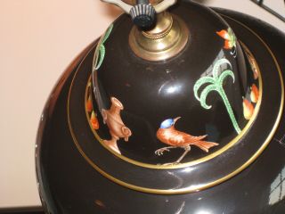 Rare Tiffany Private Stock Le Tallec Porcelain Urn Table Lamp in Black Shoulder 8