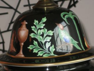 Rare Tiffany Private Stock Le Tallec Porcelain Urn Table Lamp in Black Shoulder 9