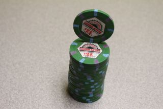 20 Paulson Top Hat And Cane,  City Of Evansville Casino Aztar $25 Poker Chips