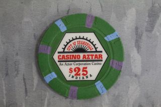 20 PAULSON TOP HAT AND CANE,  CITY OF EVANSVILLE CASINO AZTAR $25 POKER CHIPS 3