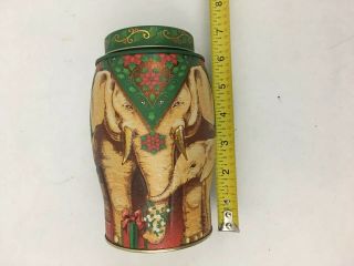 Green Gold Elephant Williamson & Magor Tea Tin Vtg (empty)