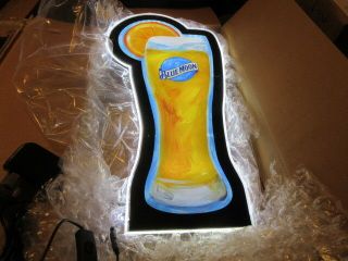 Nib Blue Moon Beer Sign Giant Pilsner Glass Light Up Man Cave Rec Room Bar Pub