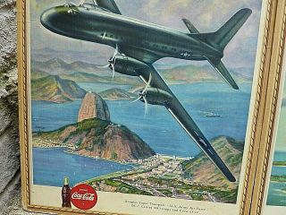 Vintage COCA - COLA 1943 WW II Airplane Lithography Poster - Full SET OF 20 3