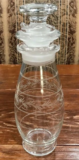 Antique Heavy Glass Cocktail Martini Shaker Bar Ware 12” Tall Vg