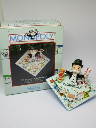 Enesco Monopoly Take A Chance On The Holidays Christmas Ornament 594074 1992