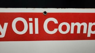 Porcelain Enamel Getty Oil Company Well Lease Sign 24 