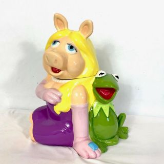 The Muppets Miss Piggy & Kermit The Frog Cookie Jar Sesame Street Niob