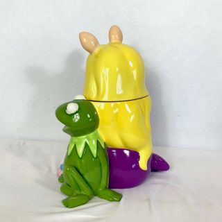The Muppets Miss Piggy & Kermit the Frog Cookie Jar Sesame Street NIOB 5