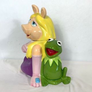 The Muppets Miss Piggy & Kermit the Frog Cookie Jar Sesame Street NIOB 7