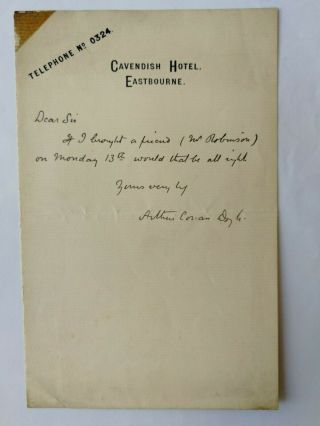 Arthur Conan Doyle - Signed - " Sherlock Holmes " - Writer - Autograph Letter