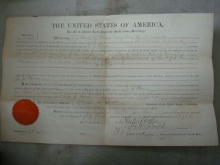 1884 President Chester A.  Arthur United States Signed Minnesota Land Deed 11863