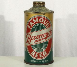 Famous Beverwyck Bbbb •gold• Lo - Pro Irtp Cone Top Beer Can Albany,  York Ny,